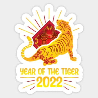 Good Luck Zodiac Happy Chinese New Year of the Tiger 2022 Sticker